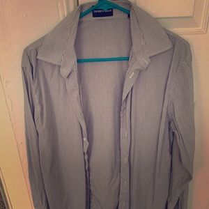 Armani dress shirt, white with thin black striped